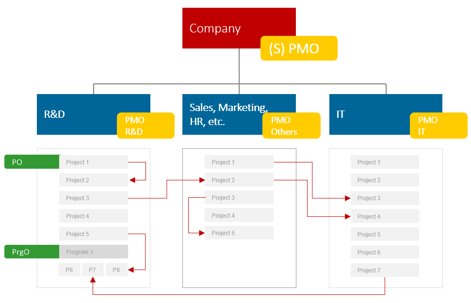 Positioning of a PMO, project office, and program office