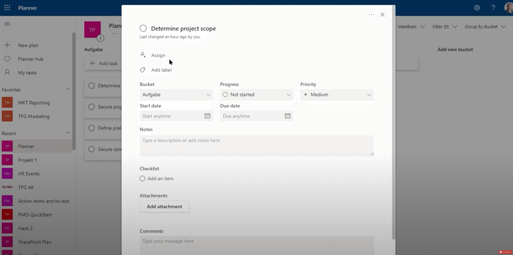 Integrating MS Project with Planner – Assigning attributes to a task in MS Planner