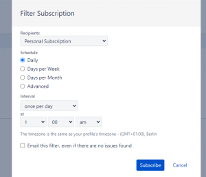 Setting up e-mail notifications in Jira